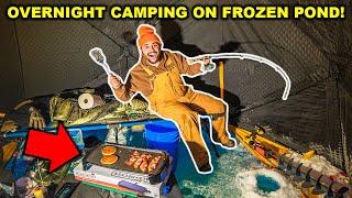 Overnight ICE CAMPING for the FIRST TIME!!!