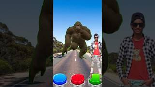 pink, yellow, and, bule, button tiger wofi Gorilla jump on button#vfx #kids #trending #shorts