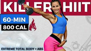 60-MIN EXTREME FAT KILLER HIIT WORKOUT + ABS SHRED (lose weight fast, build muscle, burn belly fat)