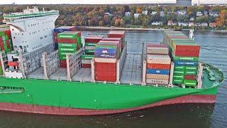 MASSIVE ULTRA LARGE CONTAINER SHIP EVER AIM ARRIVES AT HAMBURG PORT - 4K SHIPSPOTTING OCTOBER 2024