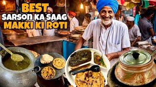 Ludhiana's BEST Sarson Ka SAAG Aur Makki Ki Roti | Indian Street Food