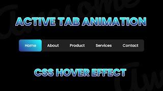 Animated Navigation Menu Bar using HTML CSS | Animated Tabs with Indicator