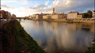 Walk from Piazzale Michelangelo to the Arno River - Florence, Italy