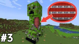 Gw membuat patung creeper berisi full TNT di Minecraft survival stone tools only