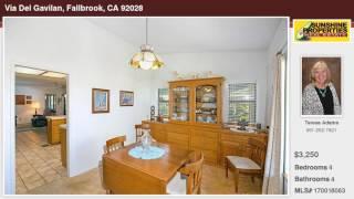 Via Del Gavilan Fallbrook California Homes for Sale | www.sunshineproperties.com