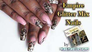 Black and Gold Glitter Nails | Empire Glitter Mix by MAENAILDESIGNS