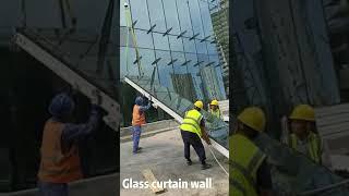 Sunframe Installation Team are Installing Glass Curtain Wall