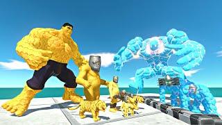 Honey Hulk + Honey Knight Team Rescues Ice Lava Golem Evolution&Fight-Animal Revolt Battle Simulator