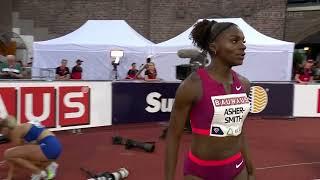 Dina Asher-Smith takes the women 200m in 22:37s at the Stockholm Diamond League meet 2022