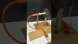 Hydraulic brakes -dc motor fan project #dcmotor #tech #hydraulic #scienceexperiment #shorts #diy