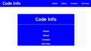 Responsive Nav bar with HTML and CSS | Easy Steps | By Code Info