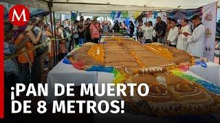 Elaboran el pan de muerto más grande del mundo en Catemaco, Veracruz