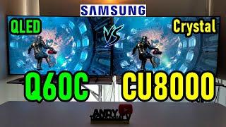 SAMSUNG Q60C vs CU8000: QLED vs Crystal / Smart TVs 4K