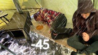 HEAVY SNOWSTORM -45° Solo Winter Cold Camping 4 Tage | Überleben bei -45°C im SCHNEE STORM️