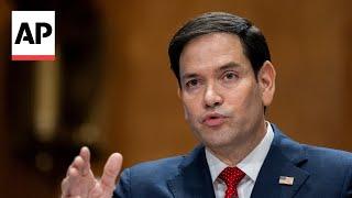 Protesters interrupt Marco Rubio during confirmation hearing