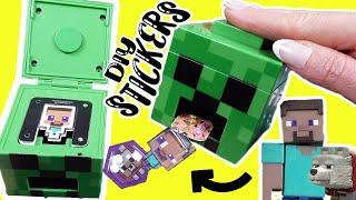 Minecraft Movie DIY Sticker Maker with Steve, Dennis Dolls! Crafts for Kids