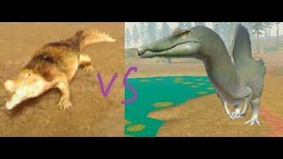 Spinosaurus vs Sarcosuchus dinosaur world mobile