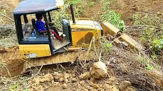 Mountain Plantation Making Terraces With D5K XL Bulldozers