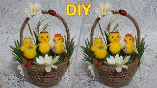 ПАСХАЛЬНЫЕ ПОДЕЛКИ своими руками/ ПАСХАЛЬНАЯ КОРЗИНКА из ДЖУТА/EASTER CRAFTS DIY