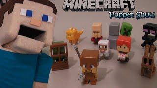 Minecraft Toys Series 4 Obsidian Unboxing Mini Figures Puppet Steve Review