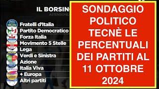 SONDAGGIO POLITICO TECNÈ LE PERCENTUALI DEI PARTITI AL 11 OTTOBRE 2024