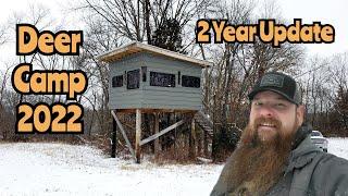 Deer Camp Build - 2 Year Update / Off Grid Cabin / Deer Hunting Lodge / Cabin / Deer Stand