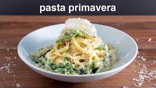 how to make  CREAMY PASTA PRIMAVERA with lemon ricotta