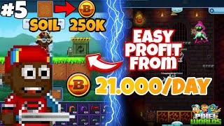 HUNTING NETHER BOSS + EASY PROFIT FROM BASIC CLOTHES | Soil To 250k Bytes #5 | Pixel Worlds