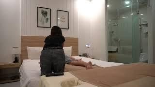 호텔방에서 마사지를 부르면 오는 베트남의 타이마사지  vietnam thai massage