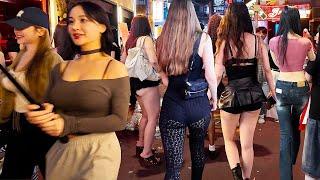 [4K 새벽 시간에 홍대 클럽 거리] 인플루언서들이 좋아하는 새벽에 홍대 클럽 거리를 함께 걸어주세요^^ 패션이 환상적이네요^^ #홍대 #서울 #한국
