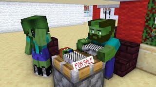 Minecraft, ZOMBIE FAMILY SWAPPED BABY - Funny Animation