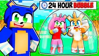 Sonic Locks FRIENDS in a 24 HOUR BUBBLE in Minecraft!