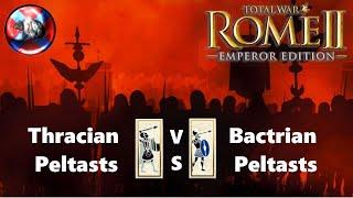 Total War Rome 2 Thracian Peltasts VS Bactrian Peltasts