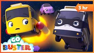 Buster  Fun Sleepover Race Through the Stars! | Go Buster - Bus Cartoons & Kids Stories