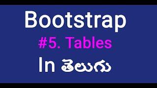 Boostrap tables in telugu by #uipoint