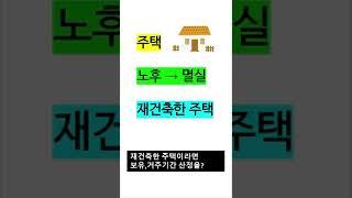 (양도세) 임의재건축에서 1세대 1주택 비과세 기간요건 (노후 등으로 멸실된 주택과 재건축한 주택의 보유기간과 거주기간 통산) # shorts