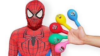 Spider Man Fingers Balloon Game with Jigsaw!