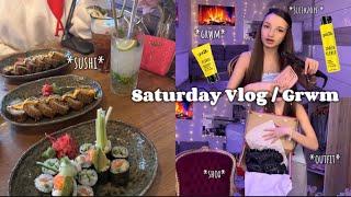 Saturday Vlog and Grwm for Sushi Date with Friends #sushi 