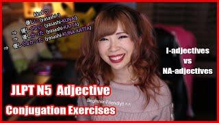 JLPT N5 Adjective Conjugation Test (Negative, Past, Past Negative) ┃Beginner Friendly 　い形容詞&な形容詞