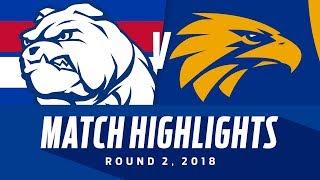 Match Highlights: Western Bulldogs v West Coast | Round 2, 2018 | AFL