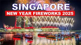 4K  Singapore New Year Fireworks 2025 | Most Beautiful Non-Stop Fireworks of Singapore