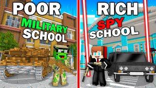 Poor Mikey MILITARY vs Rich JJ SPY School Survival Battle in Minecraft ! - Maizen