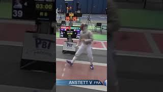 Sabre Fencer Makes 1000 IQ Play #shorts