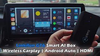 Linkifun GT6 Android 12 Smart AI Box Wireless Carplay/ Android Auto Adapter with HDMI