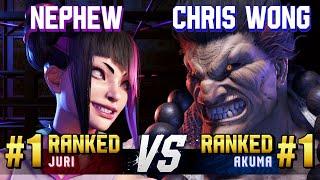 SF6 ▰ NEPHEW (#1 Ranked Juri) vs CHRIS WONG (#1 Ranked Akuma) ▰ High Level Gameplay