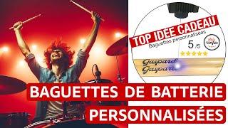 Baguettes De Batterie Personnalisées Pyrogravure au Laser - La Baguetterie