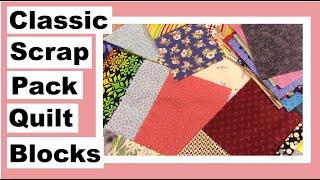 Classic Scrap Pack Quilt Blocks Using Cardboard Template