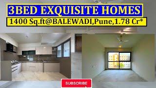 DECEMBER 2025 POSSESSION 3BHK EXQUISITE 1400 SQ.FT CARPET AREA HOMES AT BALEWADI PUNE.+919322124256