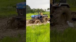 Powertrac 4wd tractor working in mud #shorts #trending #tractor