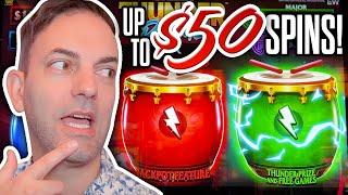  FINALLY 30 Minutes on Thunder Drums $10 to $50 Spins!